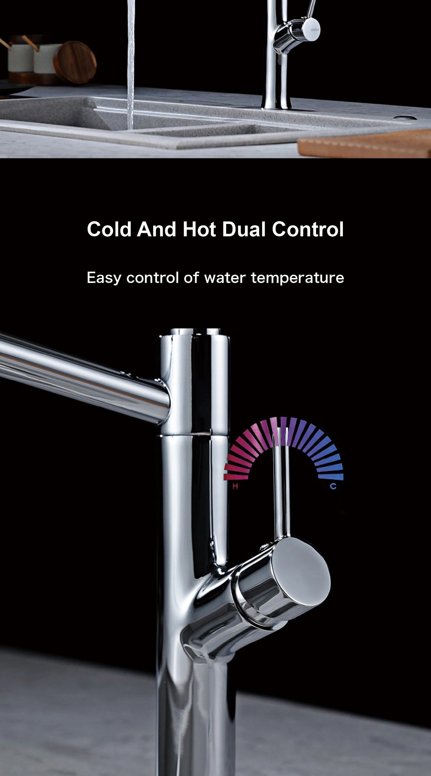 Modern Chrome Brass Pull Out Kitchen Faucet 2 Spray Modes Ceramic Valve Hot/Cold Water High Arc 360 Swivel Sink Mixer Tap