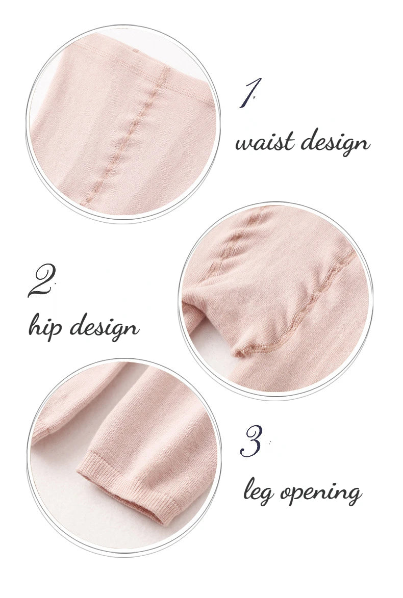 Women's Autumn and Winter Mulberry Silk Blend Tights Slim High Waist Skinny Anti-Hook Thick Warm Leggings Tights Stockings.