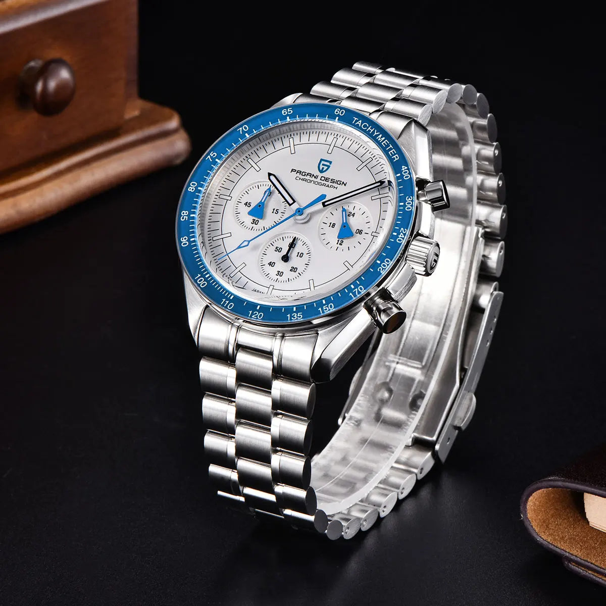 PAGANI DESIGN 2025 New Moon Watch Retro Luxury Quartz Watches For Men Stainless steel Luminous waterproof Sport Chronograph Man.