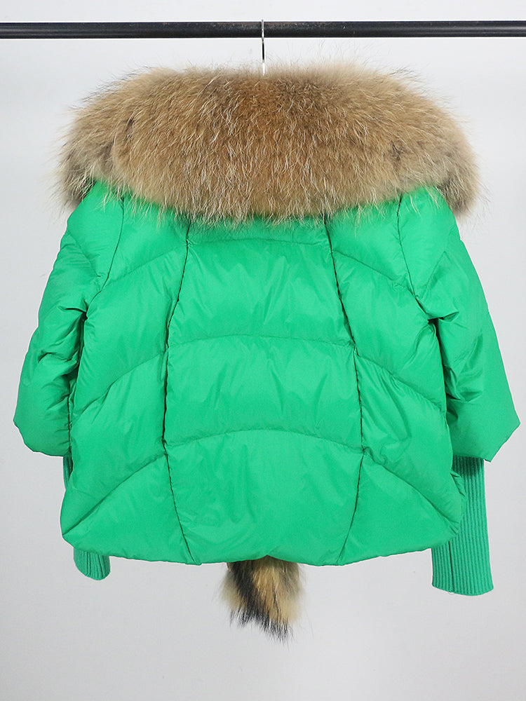 Lose Natürliche Echt Fox Pelz Kragen Mantel Dicke Neue Europäische Mode Weiße Ente Unten Jacke Winter Frauen Warme Luxus Oberbekleidung