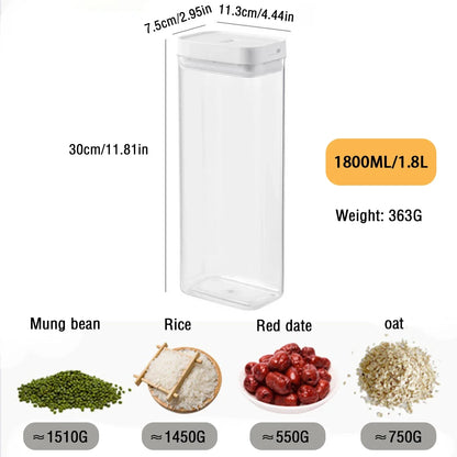 Pasta Storage Box Transparent Plastic Grain Seal Tank Spaghetti Storage Container Moisture-Proof Snack Jar Kitchen Food Tank