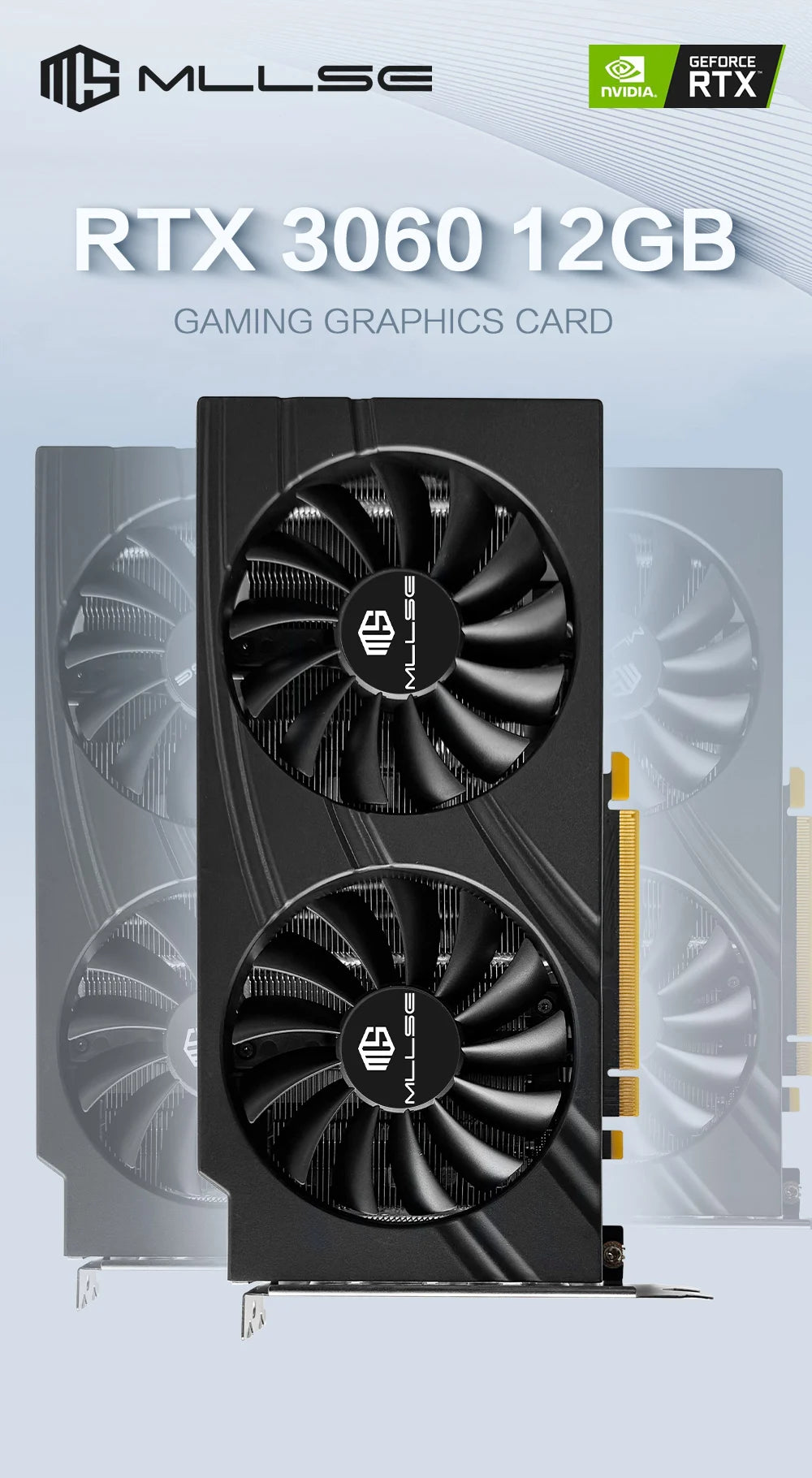 MLLSE RTX 3060 12GB Graphics Card GDDR6 192Bit PCI Express 4.0 ×16 8Pin NVIDIA GPU Rtx 3060 Gaming Video Card Placa De Video.