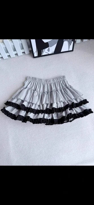 Y2K Spicy Girl Subculture Punk Girl Anti exposure Half length Skirt Harajuku Style Trend Pumpkin Short Skirt Cake Puff Skirt.