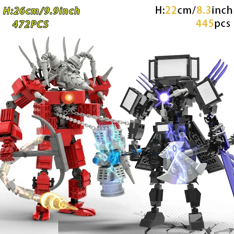 Moc Skibidi Toilet Action Figures builing blocks,Camerman Titan Speakerman Surveillance Man TVMan Boys Bricks Toys For Kids Gift.