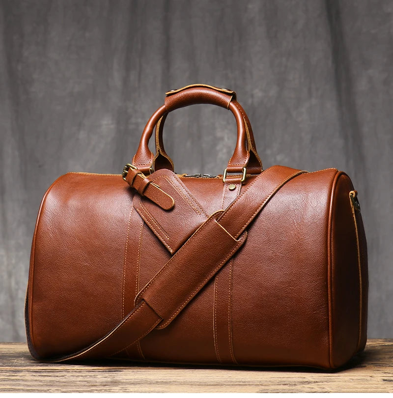 Vintage Herren Reisetasche klassische Business Umhängetasche Kopfs chicht Rindsleder Weekender Sporttasche Leder handtasche für Ehemann Geschenk.