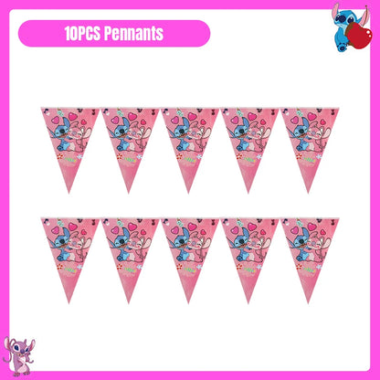 Disney Lilo und Stitch Party Dekoration Geschirr rosa Stitch alles Gute zum Geburtstag Party Thema liefert Ballon Hintergrund Tasse Teller