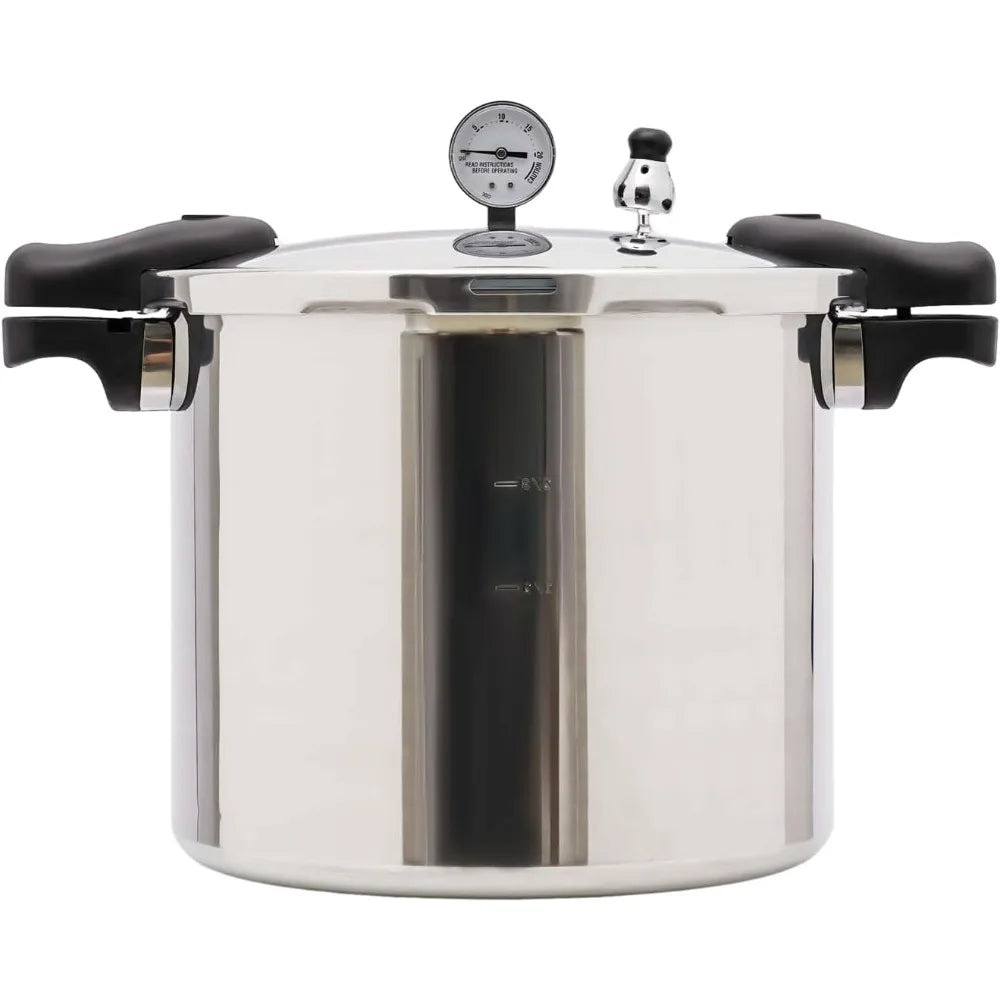 23 Quart Pressure Canner Cooker, 11psi Aluminum Pressure Cooker with Gauge Release Valve 22L Large Capacity Stainless Steel.
