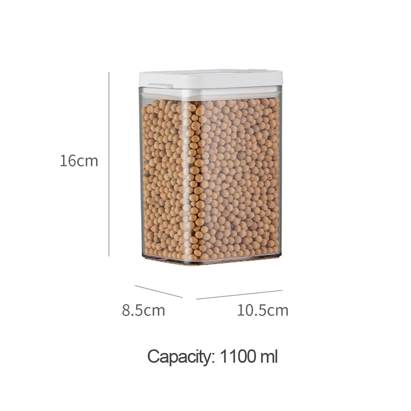 Kitchen Storage Pots, Food Storage Box for Rice Cereal,Pasta,Snacks, Food containers, Flip & Sealed & leak-proof.