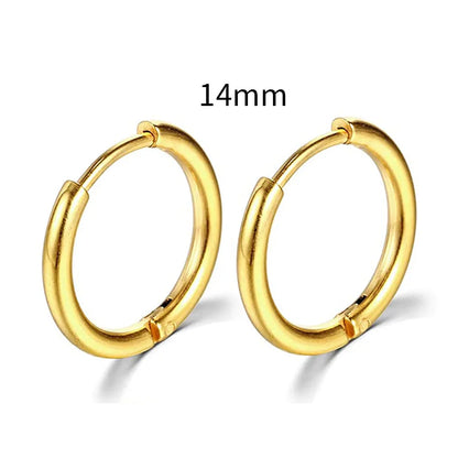 2022 New Simple Stainless Steel Small Hoop Earrings for Women Men Cartilage Ear Piercing Jewelry Pendientes Hombre Mujer.