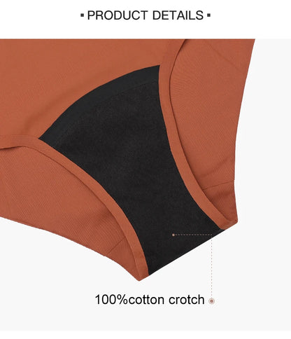 Hot Sale Mid-Rise Seamless Menstrual Period Panties 4 Layers Absorbent Leak Proof Culotte Lengthened Menstrual Panties.