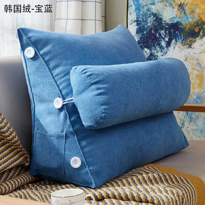 Bed Triangular Cushion Chair Bedside Lumbar Chair Backrest Lounger Lazy Office Chair Reading Living Room Pillow Household Decor.