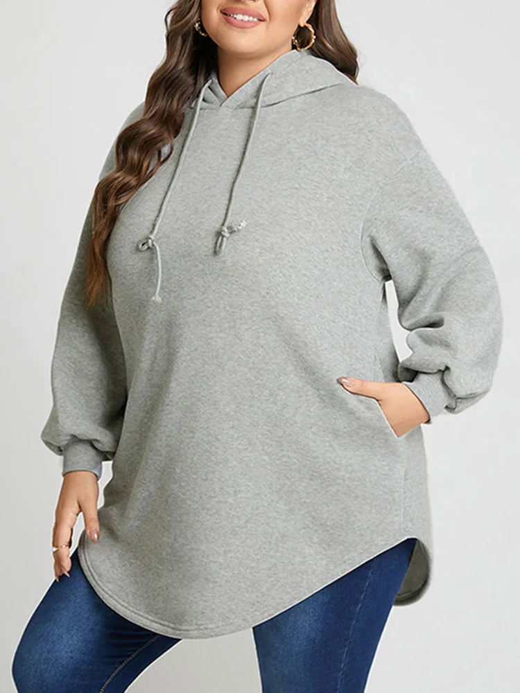 ZANZEA Plus Größe Sweatshirt 2025, Mode Herbst Winter Solide Frauen Warme Kapuze Tops Lose Beiläufige Pullover Langarm Hoodies.
