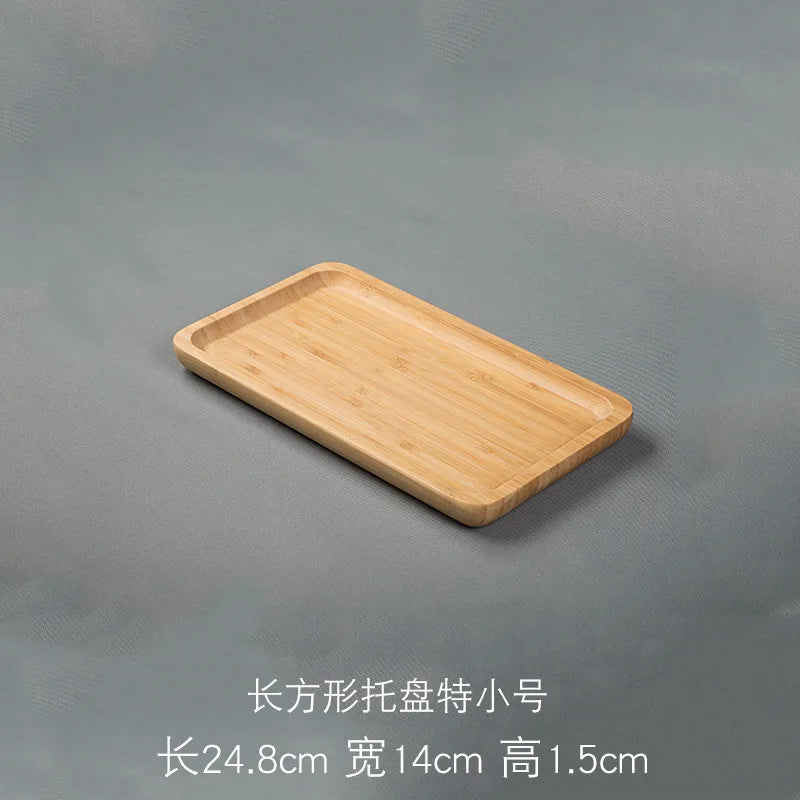 Heavy Bamboo Tray Rectangular Home Living Room Tea Tray BBQ Plate Fruit Snacks Bread Tray