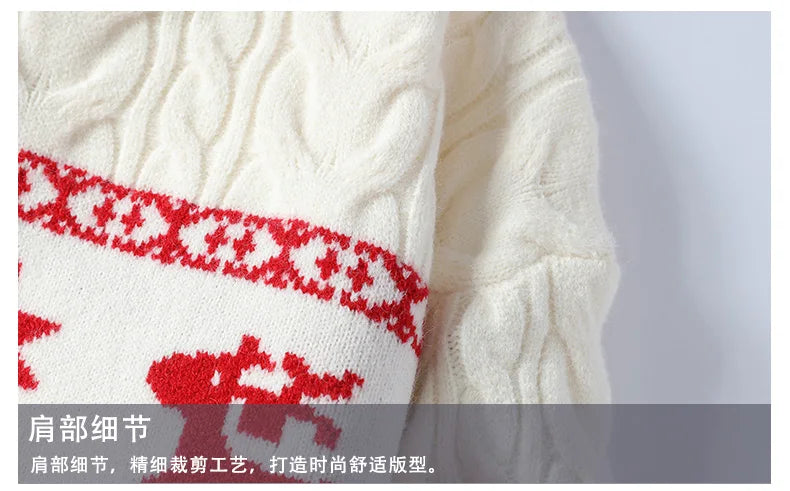 2024 Winter sweater new High End Luxury Cashmere Sweater Men Thick Warm Mens Sweaters With Deer Korean Harajuku Christmas Jumper.