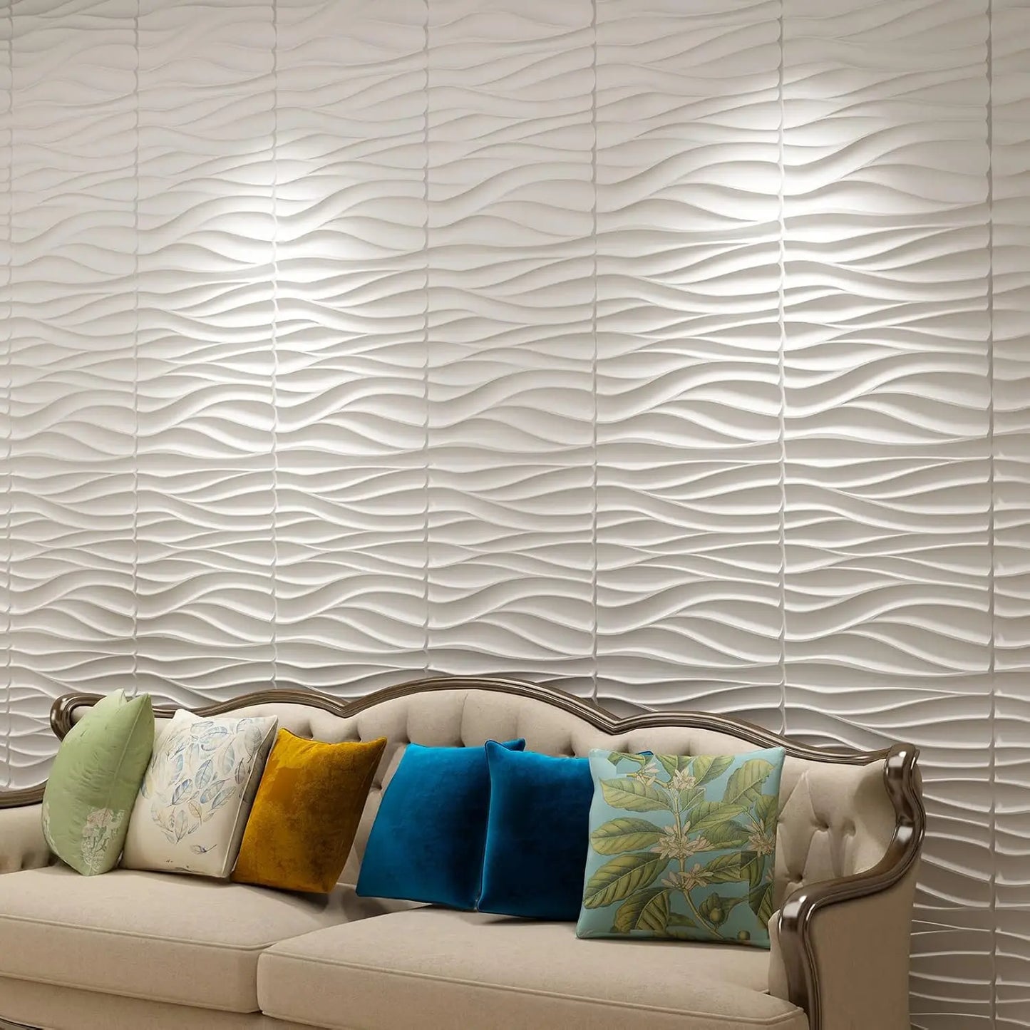 KUUJOJO 12pcs 3D textured wall panel for indoor wall decoration, suitable for living room, hall, bedroom, hotel, office