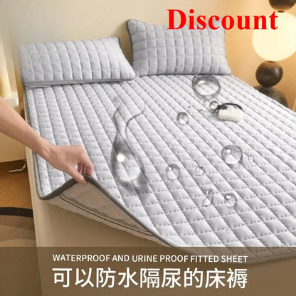 New class A skin-friendly padded cotton curve grid waterproof mattress mattress mattress protective mat.