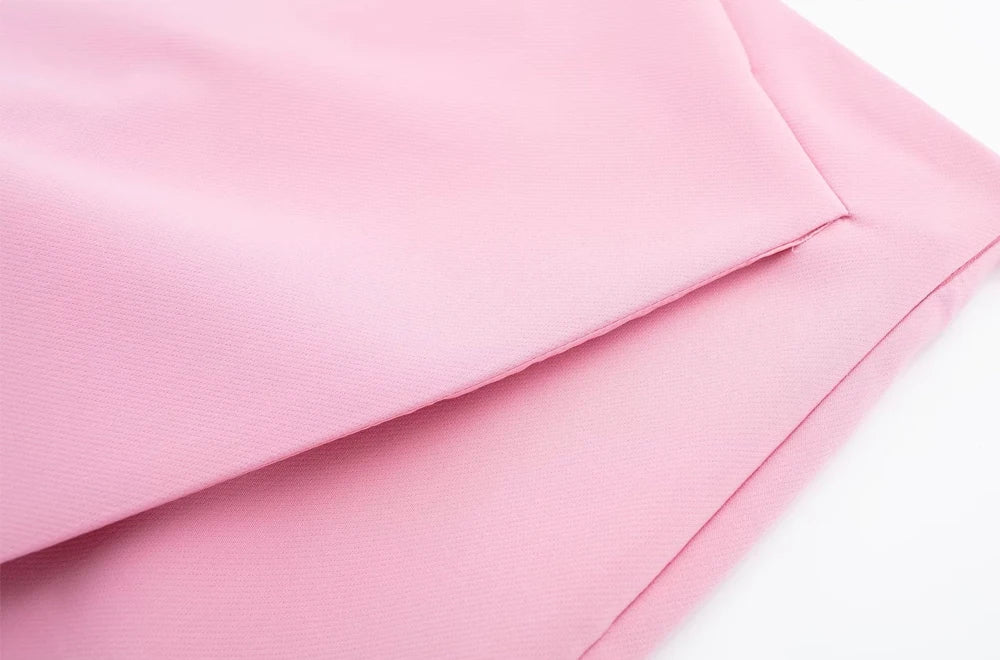 Women Fashion Asymmetric Pareo Style Self Overlay Shorts Skirts Vintage High Waist Side Zipper Female Skort Mujer.