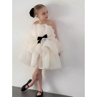 Blumenmädchenkleid für Mädchen, Prinzessinnenkleid zum ersten Geburtstag für Kinder, hochwertiges Host-Klavier-Performance-Kleid für Mädchen, stilvoll.