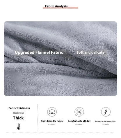 Thickened Warm Sleepwear for Winter Flannel O-Neck Girl Loungewear 2PCS Set Ladies Pajamas Long Sleeves Cartoon Bear Loungewear.