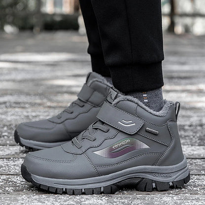 Unisex Winter Cotton Shoes Thick Soled Leather Warm Comfortable Snow Walking Casual Shoes Lightweight Outdoor High Top Boots.