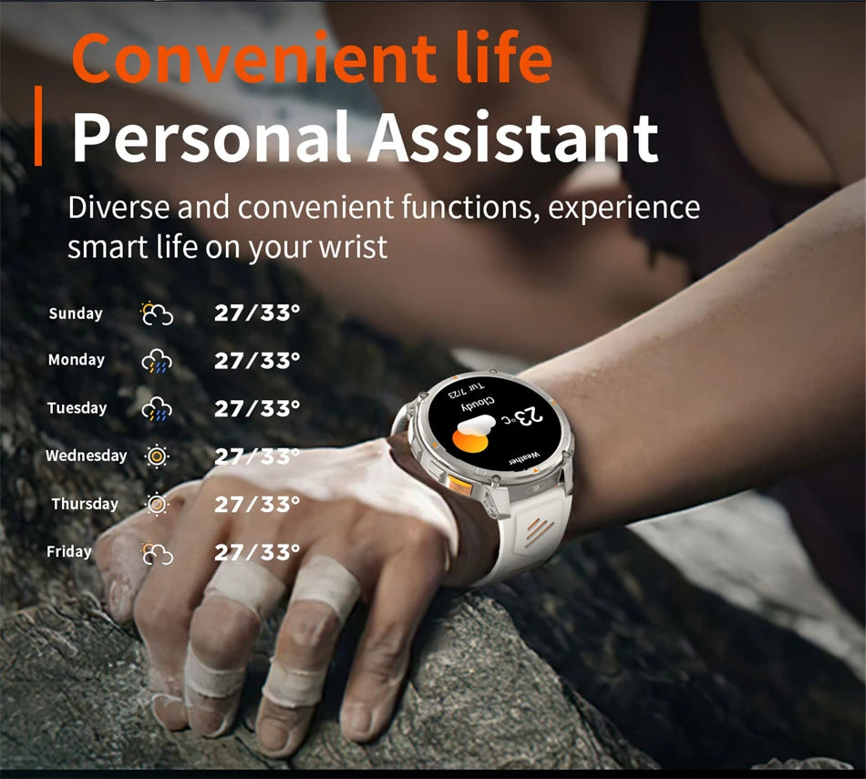 2025 New Military T-Rex 3 Smart Watch Men 1100mAh Battery AMOLED  IP68 Waterproof Outdoor Compass Bluetooth CallSport Smartwatch