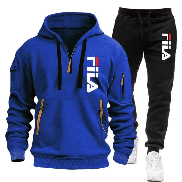 Autumn and winter men's sportswear sets, trendy brand clothing sweatshirt sets, and casual design oversized long-sleeved sweatsh