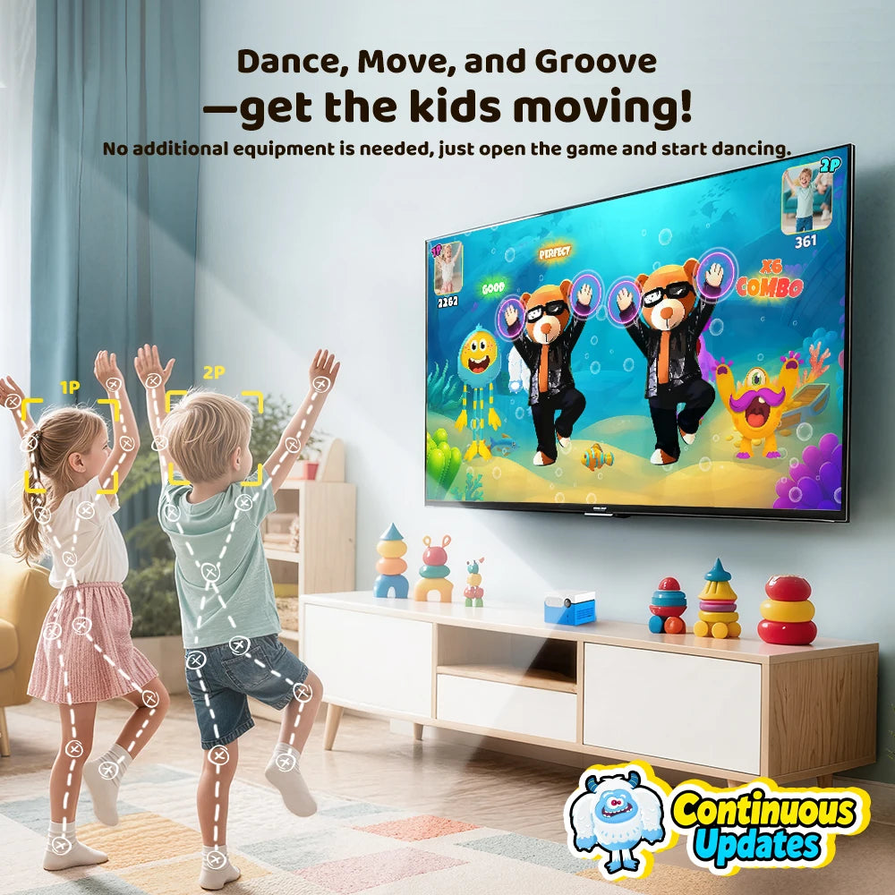 KINHANK MotionX Video Game Console for Kids & Families Ongoing Updates Kids Toy Active Play System Indoor Physical Activity.