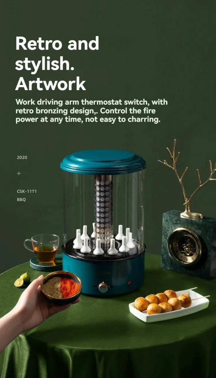 Non-smoking Automatic Rotating Household Electric Barbecue Oven Large Capacity Camping Multi-function.