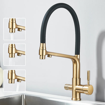 Kitchen Faucet Filtered Water Dual Spout Purification Feature Kitchen Tap 360 Rotation Water Crane For Kitchen
