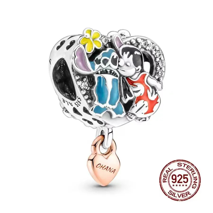100% 925 sterling silver Disney 100th anniversary charm beads suitable for original DlY bracelet, women's fashion gift