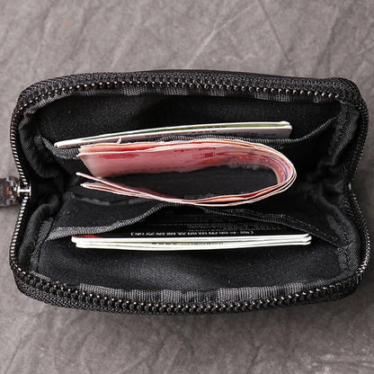 Genuine Leather Suitable for Men Women Pocket Wallets Mini Zipper Small Purses Retro Key Holder Money Bag Coin Change Purse.