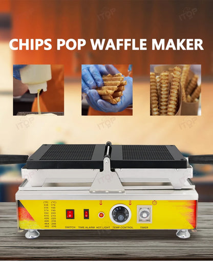 ITOP WF-CP Commercial Biscuit Stick Waffle Machine Chips Threaded Fries Shape Waffle Maker Cooking Maker Ideal for Street Food.