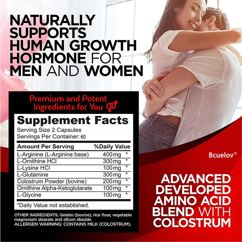 HGH Supplement for Men and Women, Human Growth Hormone Natural Support, Muscle Building, Muscle Growth, Post Workout Recovery.