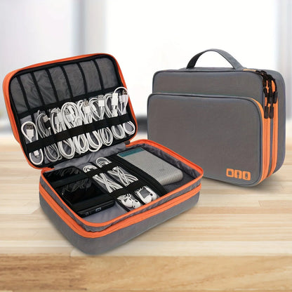 Multi Layer Cable Storage Bag, Electronic Accessories Organizer, Portable Travel Cable Organizer Case for iPad cable Charger.