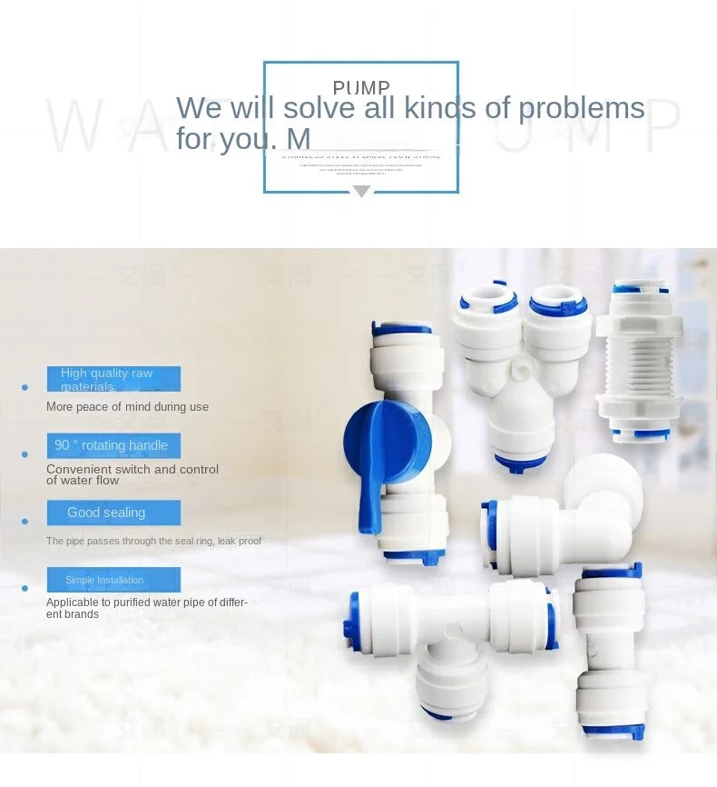 Fit for 1/4" 3/8" OD Tube Straight  Equal Reducer Connector Fitting Aquarium Reverse Osmosis RO Water Dispenser