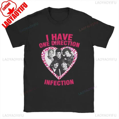 One Directions Women Print T-Shirts Rapper Short Sleeve T Shirt Hip Hop Vintage Singer Tops Summer Cotton Unisex Tees Clothing.