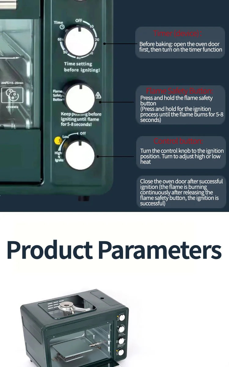 Home multifunktion ale Outdoor-Gas Pizza ofen Gasherd 2-in-1 Box Ofen tragbare kleine Backofen