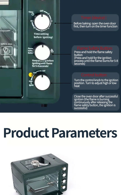 Home multifunktion ale Outdoor-Gas Pizza ofen Gasherd 2-in-1 Box Ofen tragbare kleine Backofen