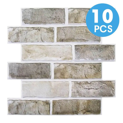 10/20pcs 3D Faux Brick Peel and Stick Wall Panels, Waterproof PVC Wall Stickers, Easy to Install, Home Wall Decor