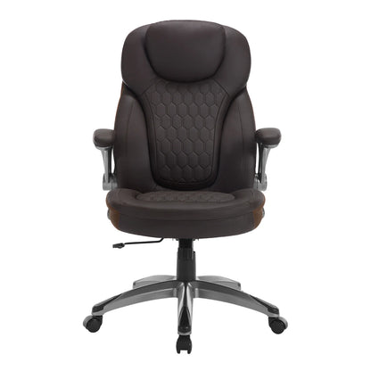 WOLTU Ergonomischer Büro-Computerstuhl mit hoher Rückenlehne, höhenverstellbarem, gepolstertem Sitz, Chefsessel aus Kunstleder