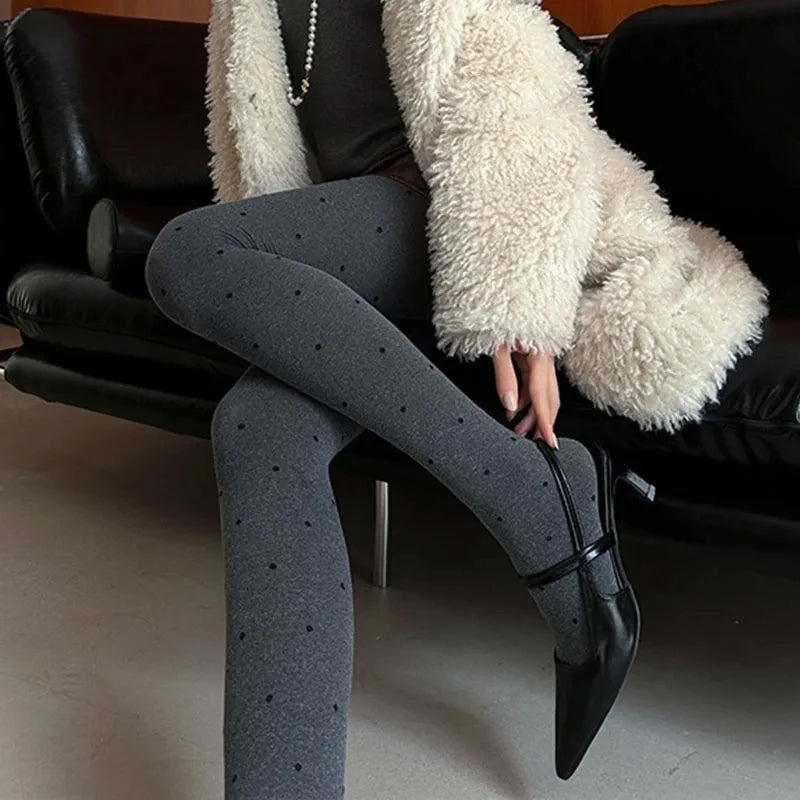 Autumn 80D Bow Gray Velvet Seamless Pantyhose Women Printed Leggings  Bottoming Socks Thick Footed Socks Compression Tights