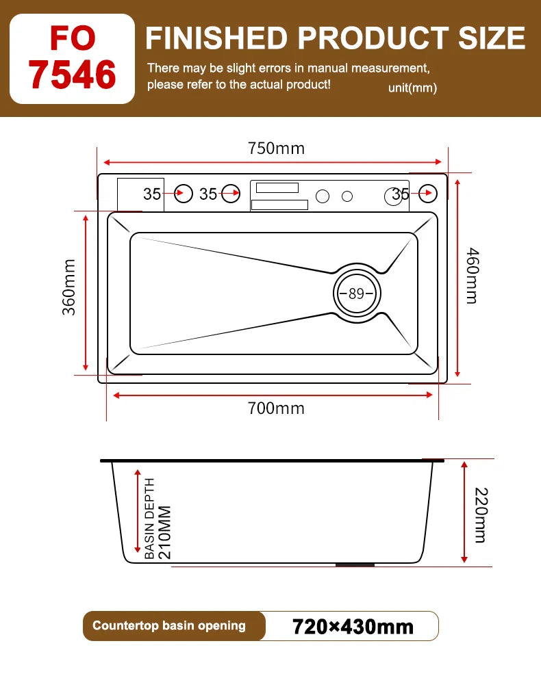 Küchenspüle, Wasserfallspüle aus Edelstahl, Digitalanzeige, große Einzelschüssel mit Multifunktions-Wasserfall-Wasserhahn, Waschbecken