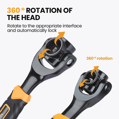 AIRAJ Schraubenschlüssel, 52-in-1-Werkzeugstecknuss, funktioniert mit Universal-Ratsche, Spline-Schrauben, Hülsen-Rotationswerkzeug, 360-Grad-Multifunktions-Handwerkzeug