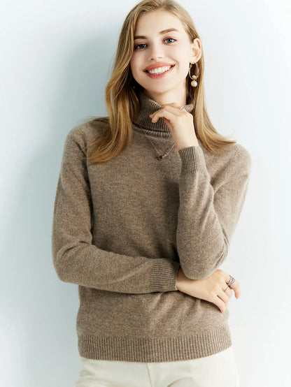 Gestrickte Pullover Kaschmir Pullover frauen 100% Merino Wolle Rollkragen Mode Pullover Winter Herbst Jumper Top Weibliche Kleidung