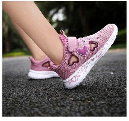 Girls Casual Shoes Light Mesh Sneakers Kids Summer Children Spring Autumn Tenis Cute Sport Cartoon Female Running Sock Footwear