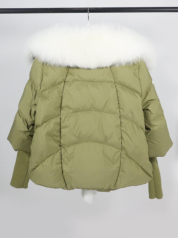 Lose Natürliche Echt Fox Pelz Kragen Mantel Dicke Neue Europäische Mode Weiße Ente Unten Jacke Winter Frauen Warme Luxus Oberbekleidung