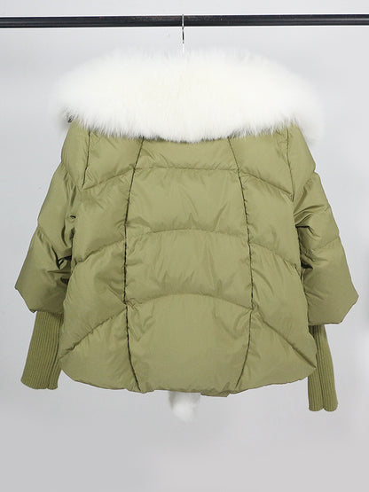 Lose Natürliche Echt Fox Pelz Kragen Mantel Dicke Neue Europäische Mode Weiße Ente Unten Jacke Winter Frauen Warme Luxus Oberbekleidung