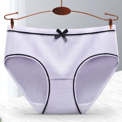 Ladies Cotton Underwear Panties Girls Sexy Seamless Antibacterial Crotch Breathable Briefs Mid-waist Large Size Women's Panties.