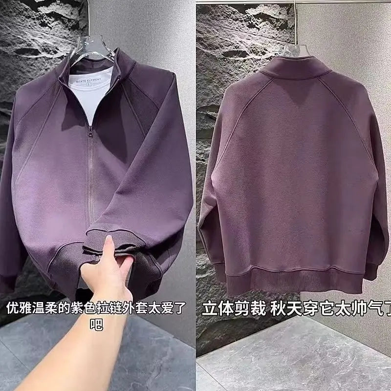 Hoodie men's spring and autumn style new cardigan with shoulder insertion All match jacket men's Korean version handsome top men.