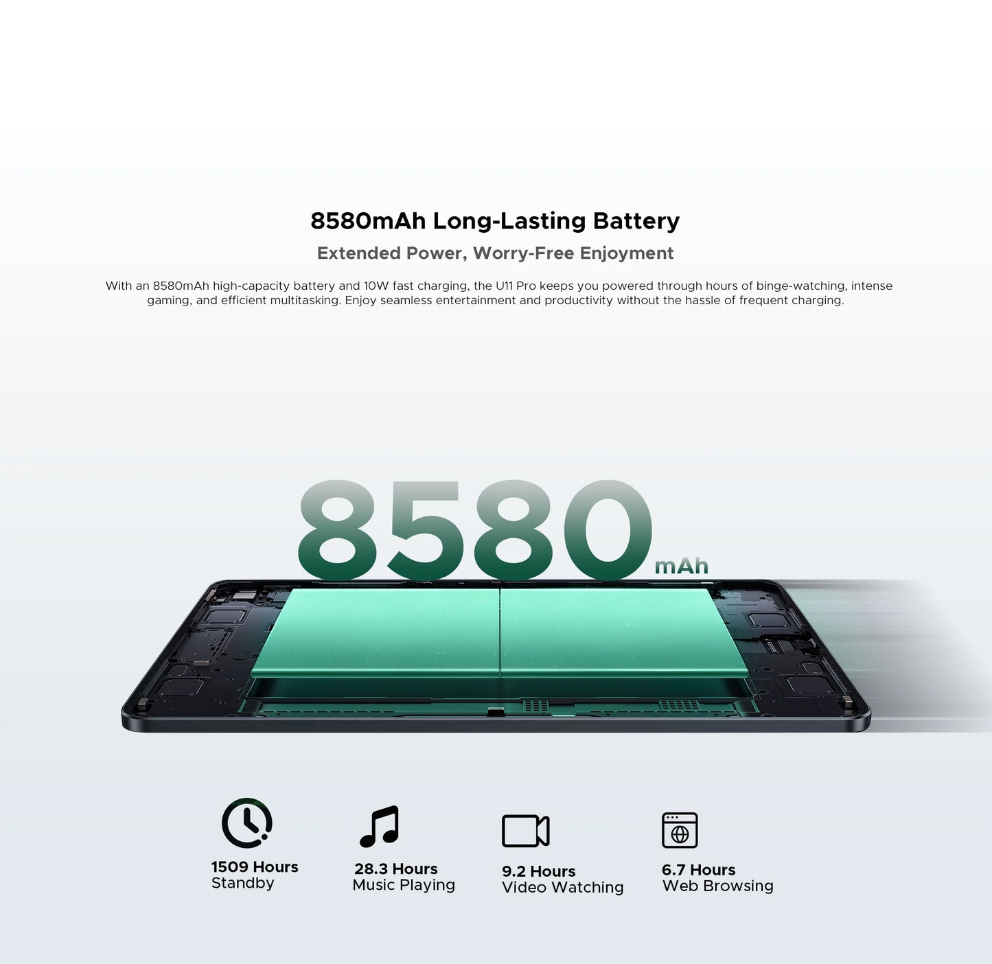 Global Version DOOGEE U11 Pro Android 15 Tablet 30GB(6+24) 256GB 11" HD 90Hz Display 8580mAh Battery Unisoc T7200 Widevine L1